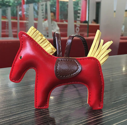 Handmade Leather Pony Keychain And Bag Charm