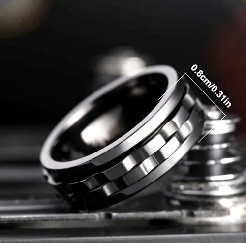 Stainless Steel Spinner Fidget Ring for Men