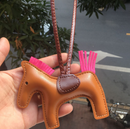 Handmade Leather Pony Keychain And Bag Charm